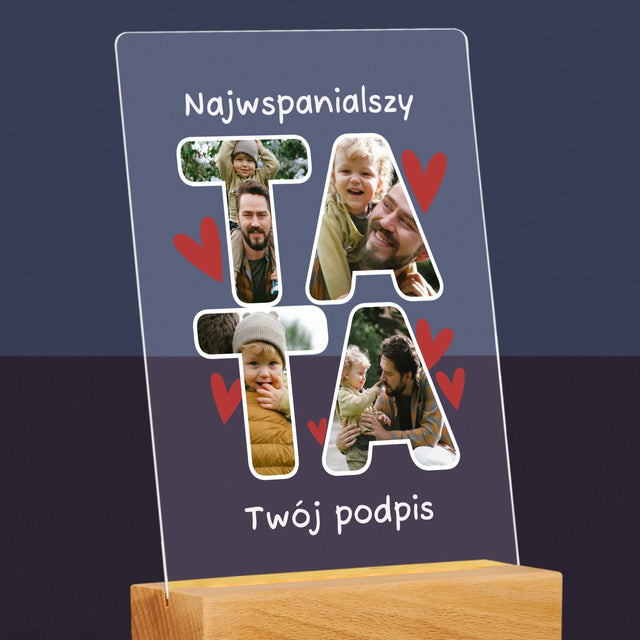 Słowo Ze Zdjęć: Najwspanialszy Tatuś - Wydruk Na Szkle Akrylowym