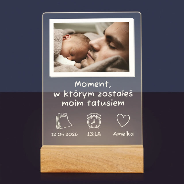 Zdjęcie i Podpis: Zostałeś Tatusiem - Wydruk Na Szkle Akrylowym