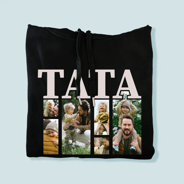 Fotokolaż: Tata z Podpisem - Bluza Męska z Kapturem
