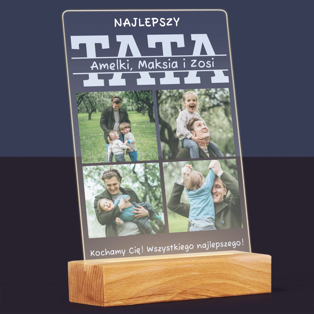 Fotokolaż: Najlepszy Tata Imiona - Wydruk Na Szkle Akrylowym
