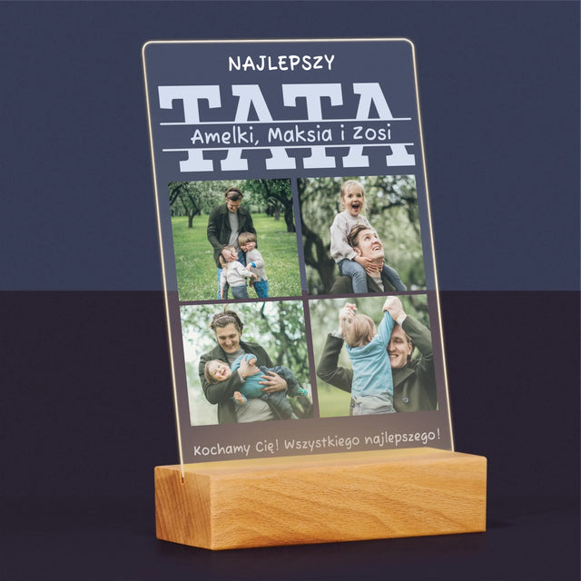 Fotokolaż: Najlepszy Tata Imiona - Wydruk Na Szkle Akrylowym