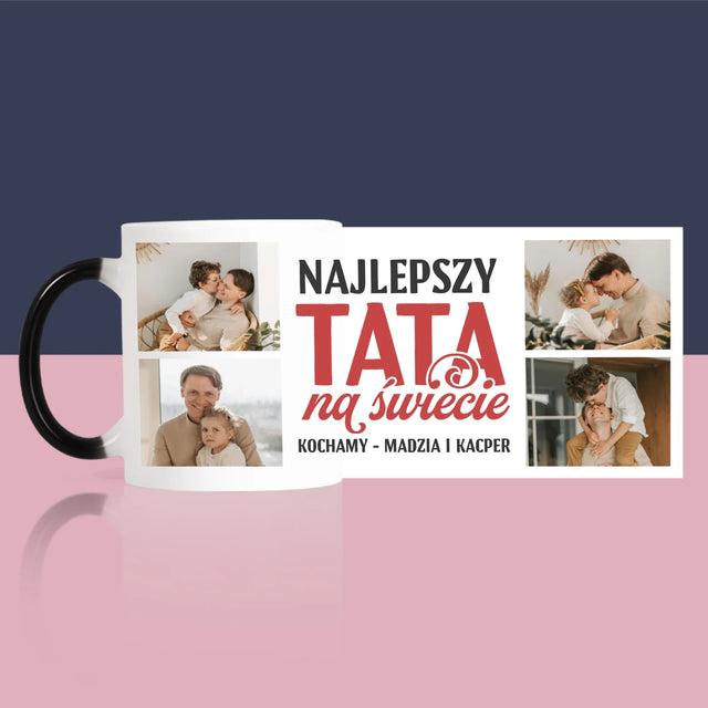 Fotokolaż: Najlepszy Tata Na Całym Świecie - Kubek z Nadrukiem