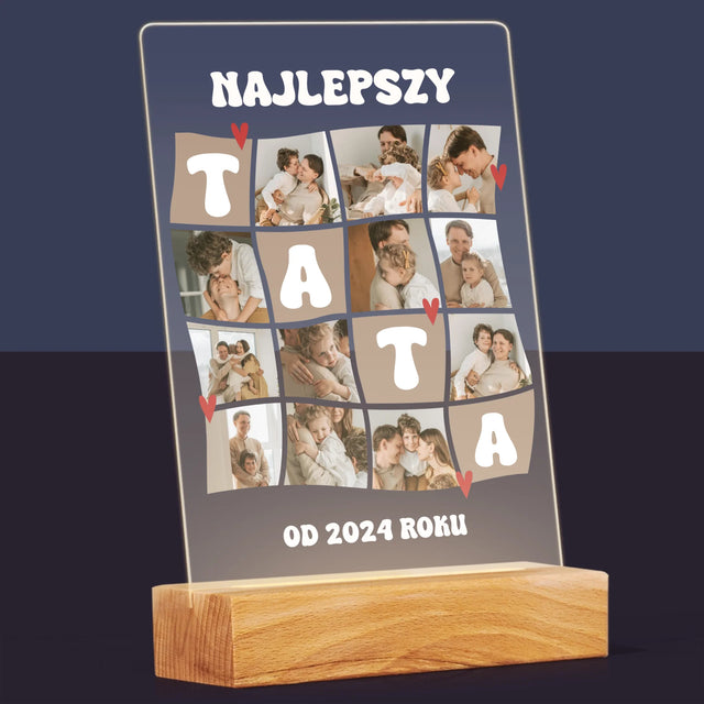 Fotokolaż: Najlepszy Tata Kafelki - Wydruk Na Szkle Akrylowym