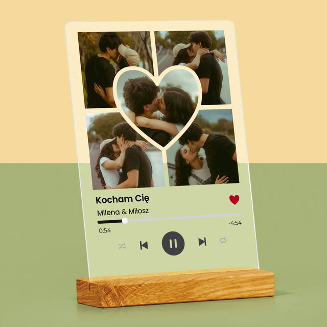 Fotokolaż: Spotify Zdjęcia Serce - Wydruk Na Szkle Akrylowym