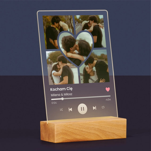 Fotokolaż: Spotify Zdjęcia Serce - Wydruk Na Szkle Akrylowym
