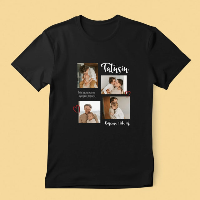 Fotokolaż: Tatusiu - Koszulka Męska z Nadrukiem
