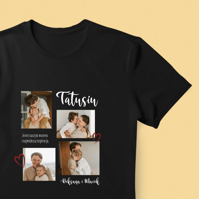 Fotokolaż: Tatusiu - Koszulka Męska z Nadrukiem