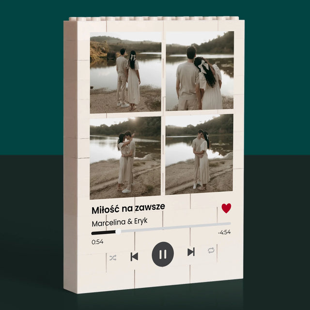 Fotokolaż: Spotify 4 Zdjęcia - Klocki LEGO z Nadrukiem