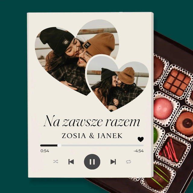 Fotokolaż: Spotify Serca - Personalizowane Praliny