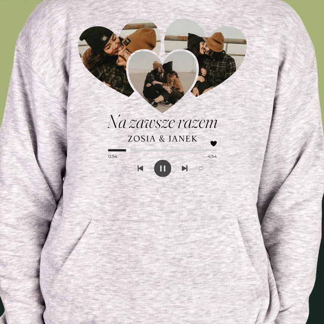 Fotokolaż: Spotify Serca - Bluza Męska z Kapturem