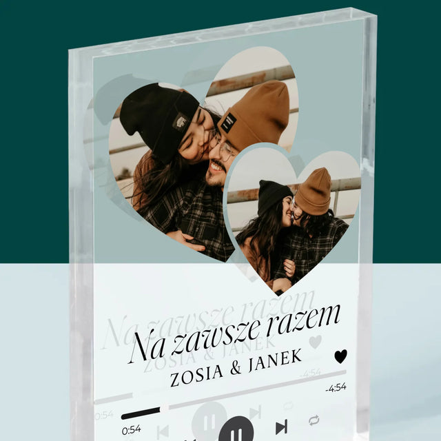 Fotokolaż: Spotify Serca - Blok Akrylowy z Nadrukiem