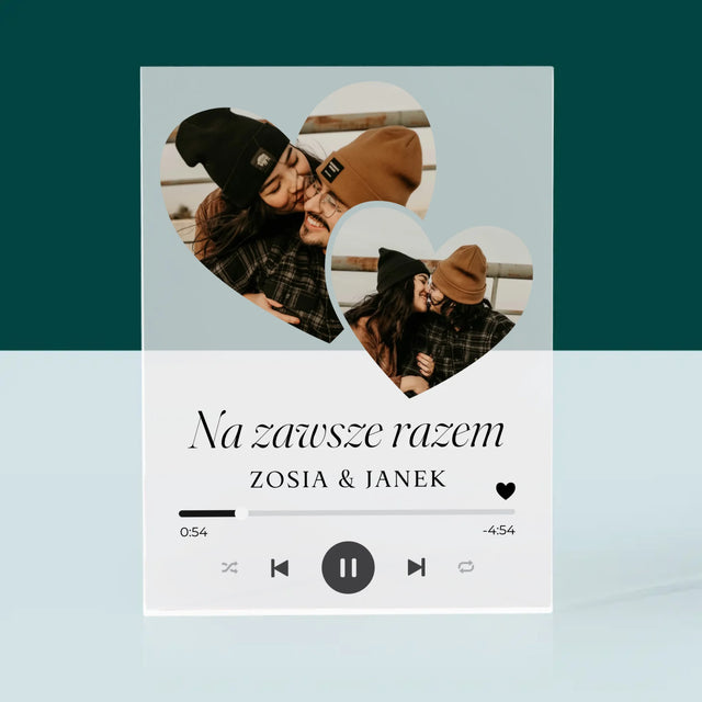 Fotokolaż: Spotify Serca - Blok Akrylowy z Nadrukiem