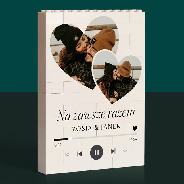 Fotokolaż: Spotify Serca - Klocki LEGO z Nadrukiem