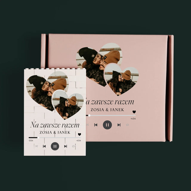 Fotokolaż: Spotify Serca - Klocki LEGO z Nadrukiem