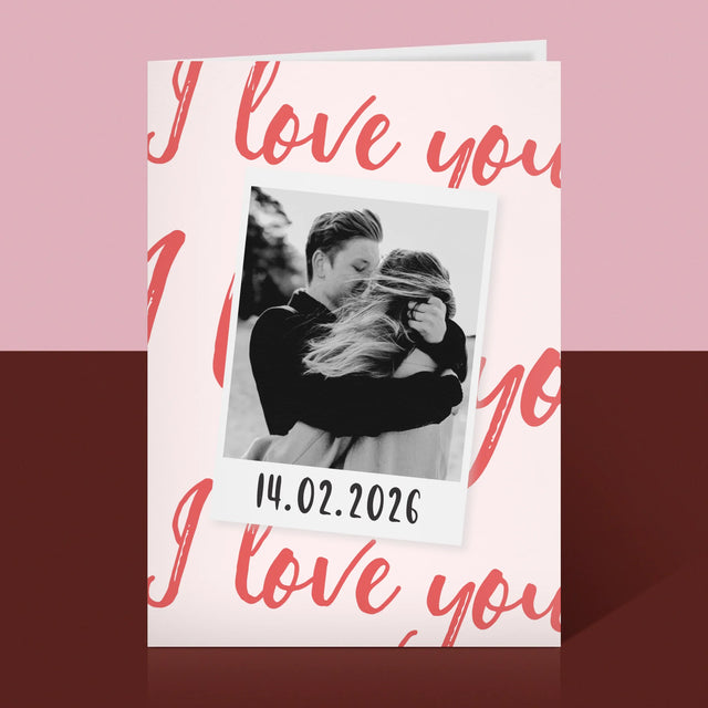 Zdjęcie i Podpis: i Love You Polaroid - Kartka z Życzeniami