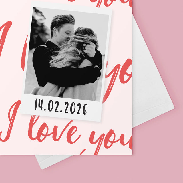 Zdjęcie i Podpis: i Love You Polaroid - Kartka z Życzeniami