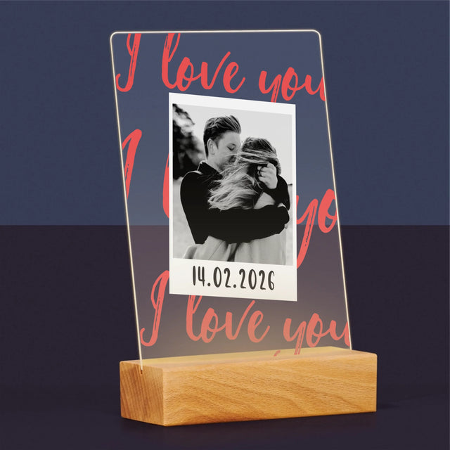 Zdjęcie i Podpis: i Love You Polaroid - Wydruk Na Szkle Akrylowym