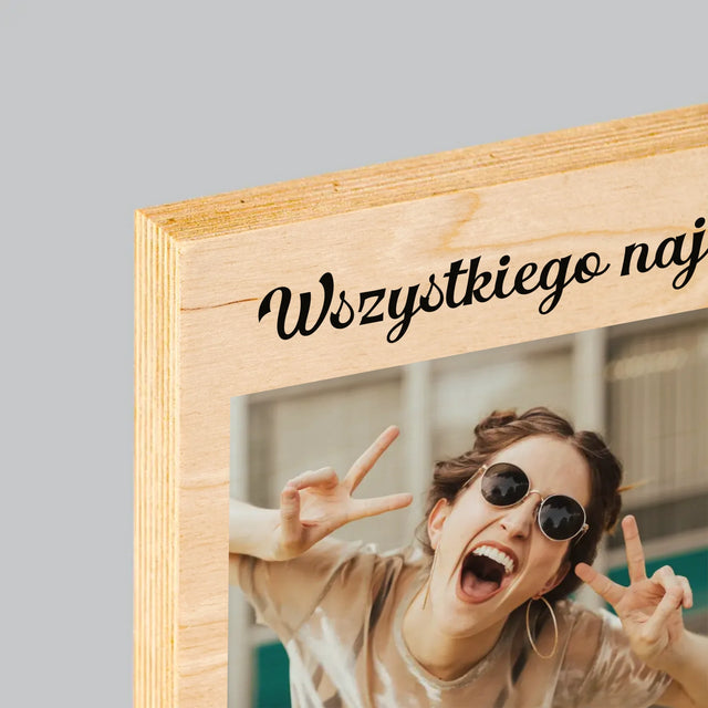 Fotokolaż: Urodzinowy - Wydruk Na Drewnie