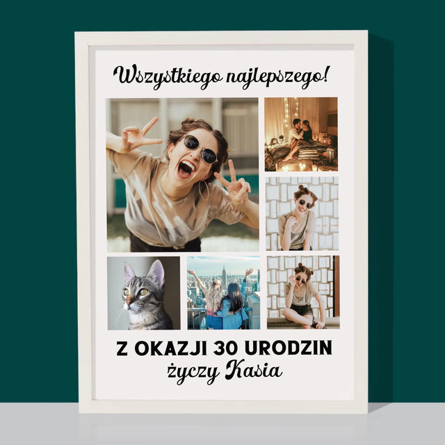 Fotokolaż: Urodzinowy - Wydruk Obramowany