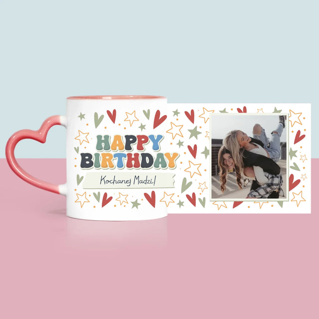 Zdjęcie i Podpis: Happy Birthday - Kubek z Nadrukiem