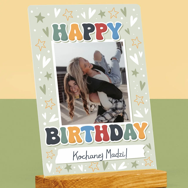 Zdjęcie i Podpis: Happy Birthday - Wydruk Na Szkle Akrylowym