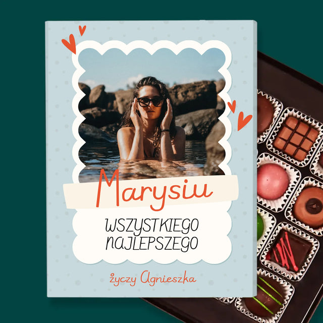 Zdjęcie i Podpis: Urodzinowa Ramka - Personalizowany Praliny