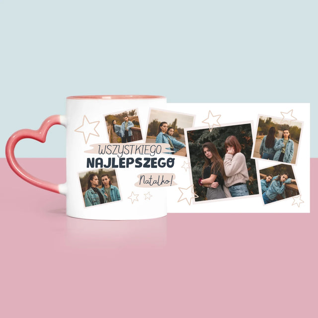 Fotokolaż: Wszystkiego Najlepszego Gwiazdki - Kubek z Nadrukiem