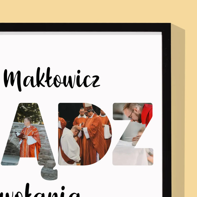 Słowo Ze Zdjęć: Ksiądz z Powołania - Wydruk Obramowany 30x40