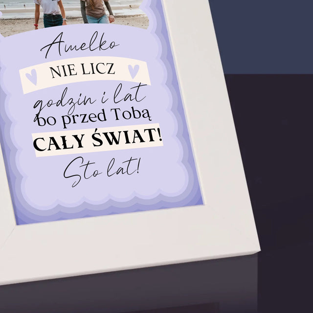 Zdjęcie i Podpis: Nie Licz Godzin i Lat - Ramka Na Zdjęcie