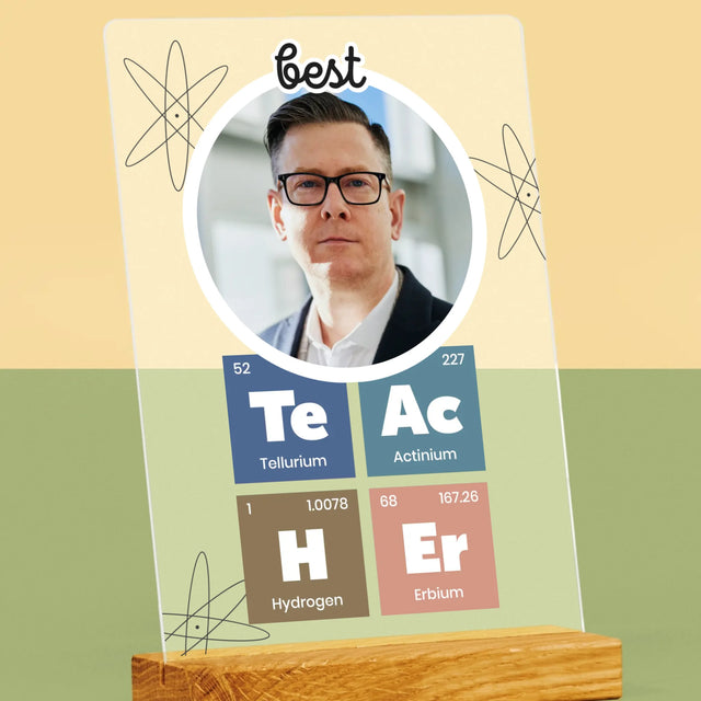 Zdjęcie i Podpis: Teacher Pierwiastki - Wydruk Na Szkle Akrylowym