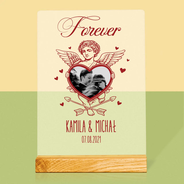 Zdjęcie i Podpis: Forever Kupidyn - Wydruk Na Szkle Akrylowym