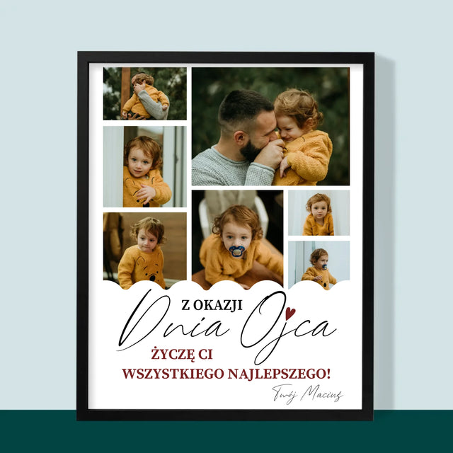 Fotokolaż: Wszystkiego Najlepszego z Okazji Dnia Ojca - Wydruk Obramowany