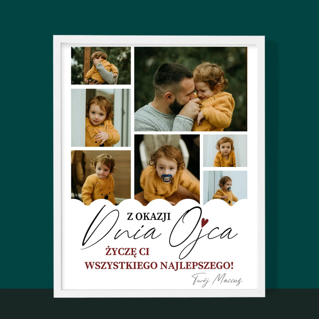 Fotokolaż: Wszystkiego Najlepszego z Okazji Dnia Ojca - Wydruk Obramowany