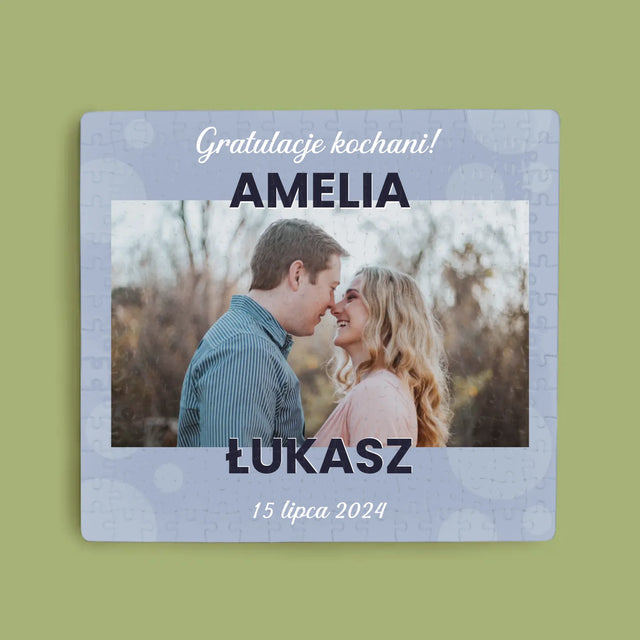 Zdjęcie i Podpis: Ślubne Gratulacje - Personalizowane Puzzle