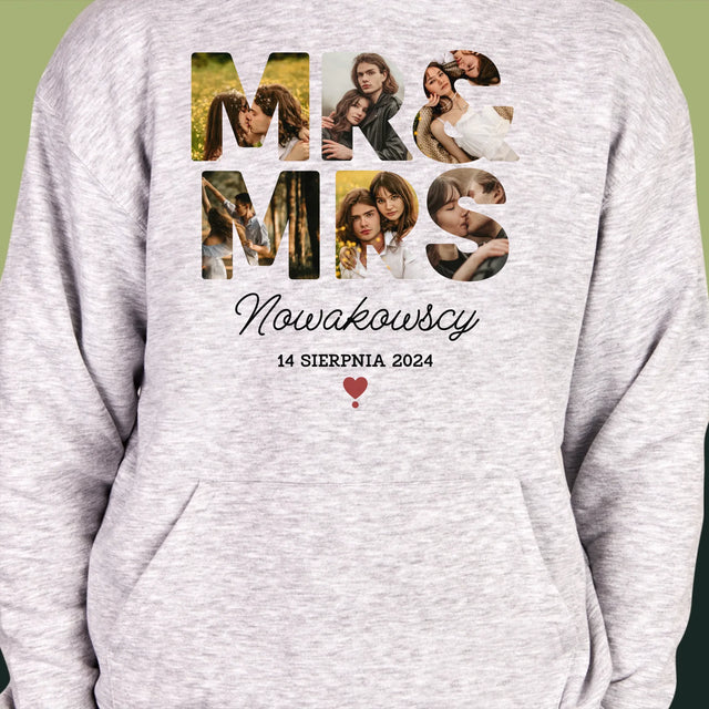 Słowo Ze Zdjęć: Mr&Mrs - Bluza Męska z Kapturem