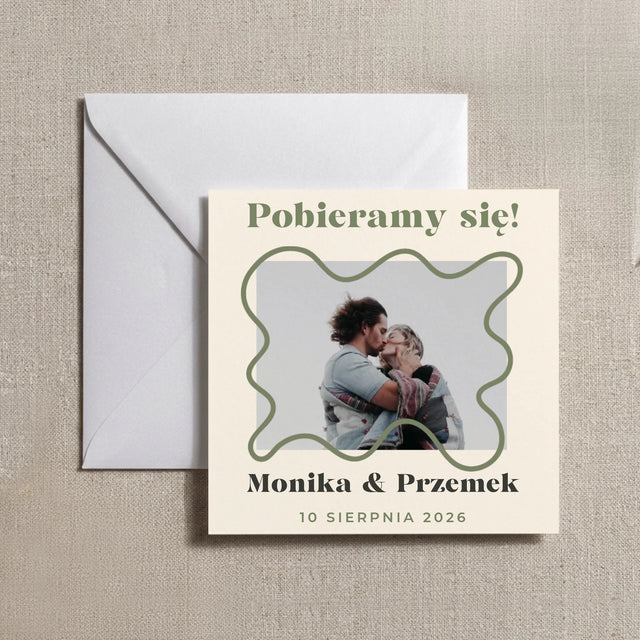 Zaproszenie: Na Ślub Nowoczesne - Zaproszenia Kwadratowe na Ślub