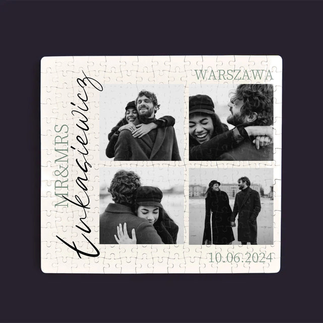 Fotokolaż: Mr&Mrs Ślubne - Personalizowane Puzzle