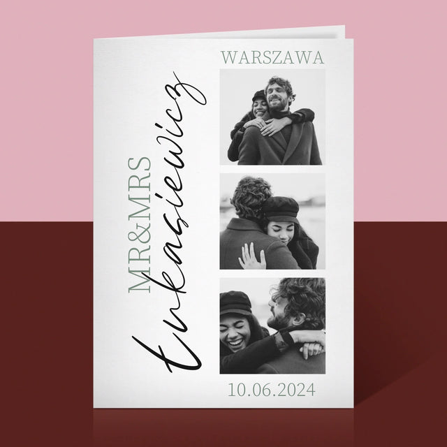 Fotokolaż: Mr&Mrs Ślubne - Kartka z Życzeniami
