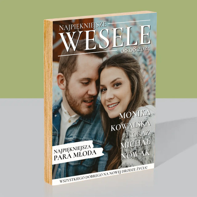 Okładka Magazynu: Najpiękniejsze Wesele - Wydruk Na Drewnie