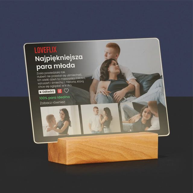 Fotokolaż: Plakat Netflix Dla Pary Młodej - Wydruk Na Szkle Akrylowym