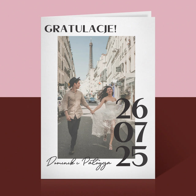 Zdjęcie i Podpis: Gratulacje z Okazji Ślubu - Kartka z Życzeniami
