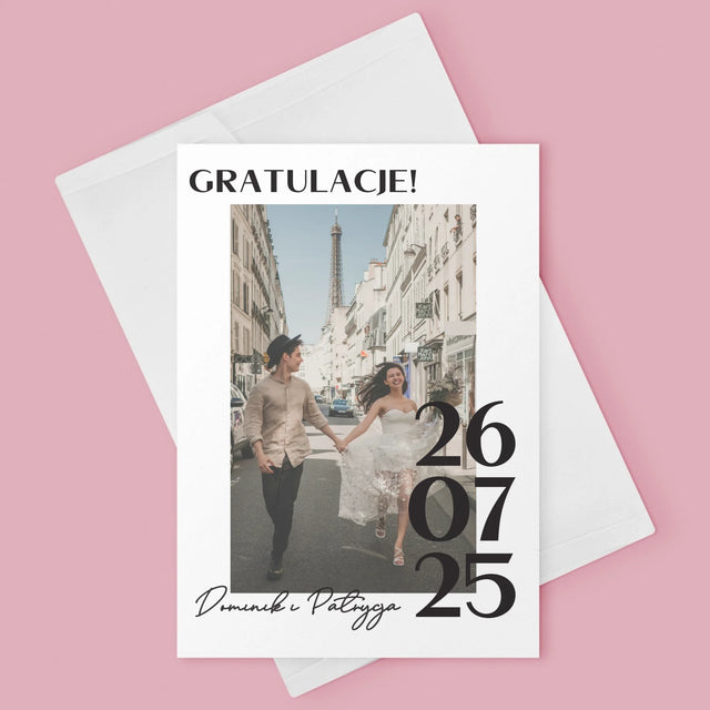 Zdjęcie i Podpis: Gratulacje z Okazji Ślubu - Kartka z Życzeniami