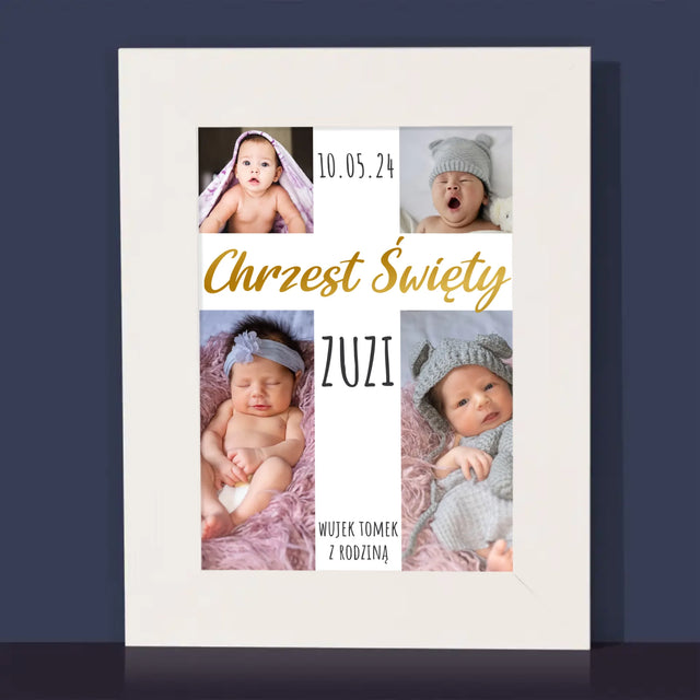 Fotokolaż: Chrzest Święty Krzyż - Ramka Na Zdjęcie