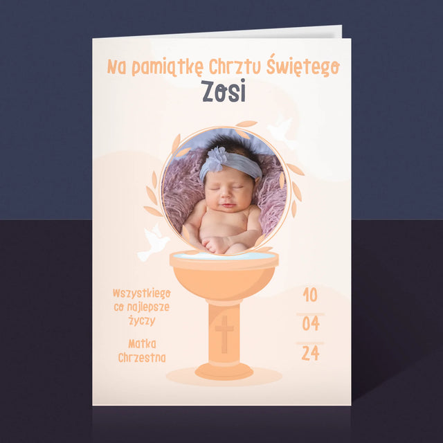 Zdjęcie i Podpis: Na Pamiątkę Chrztu Świętego - Kartka z Życzeniami