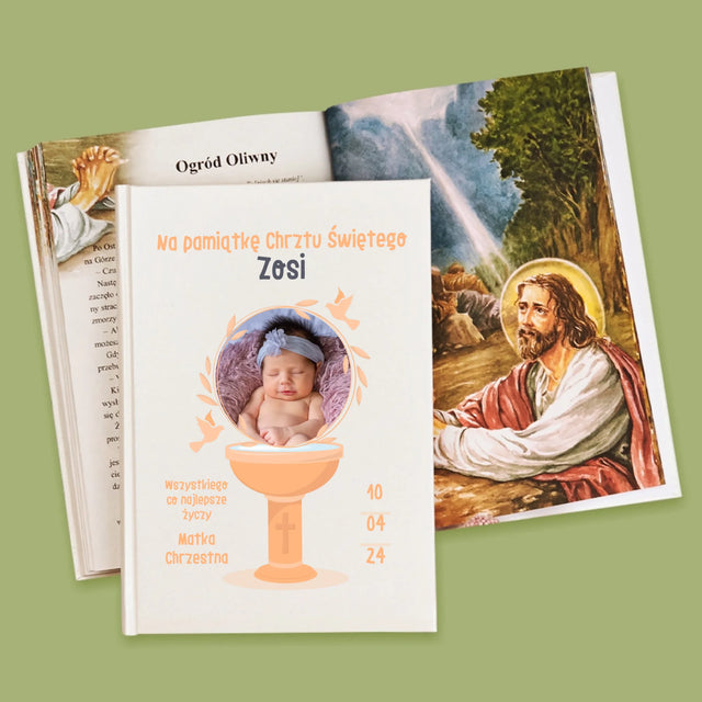 Zdjęcie i Podpis: Na Pamiątkę Chrztu Świętego - Biblia z Nadrukiem