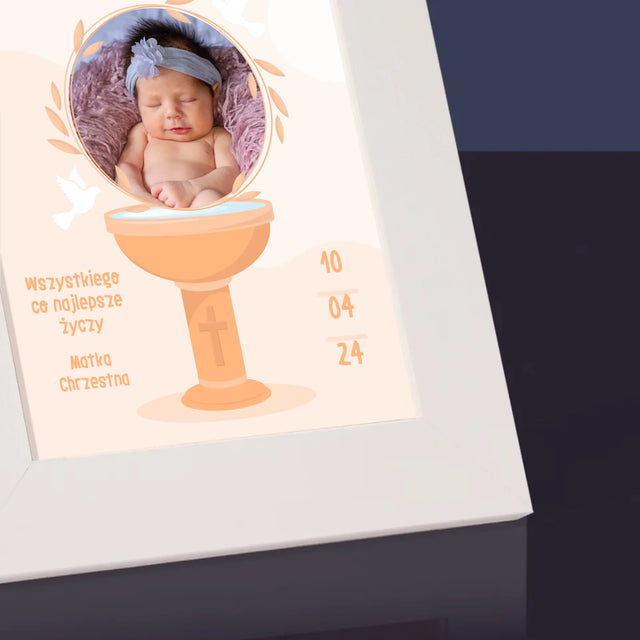 Zdjęcie i Podpis: Na Pamiątkę Chrztu Świętego - Ramka Na Zdjęcie