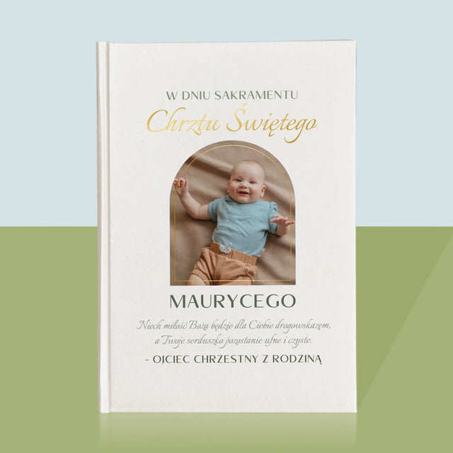 Zdjęcie i Podpis: Sakrament Chrztu Świętego - Biblia z Nadrukiem