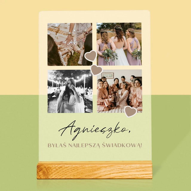 Fotokolaż: Dziękuję! Dla Świadkowej - Wydruk Na Szkle Akrylowym