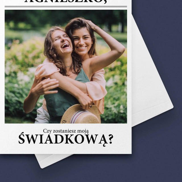 Zdjęcie i Podpis: Our Wedding Świadkowa - Kartka z Życzeniami