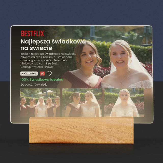 Fotokolaż: Plakat Netflix Dla Świadkowej - Wydruk Na Szkle Akrylowym